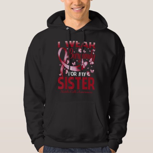 I Wear Burgundy For My Daughter Sickle Cell Awaren Hoodie