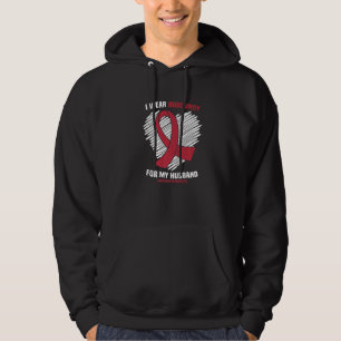 I Wear Burgundy For My Husband Brain Aneurysm Awar Hoodie