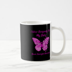 I Wear Burgundy For My Sister Brain Aneurysm Aware Coffee Mug