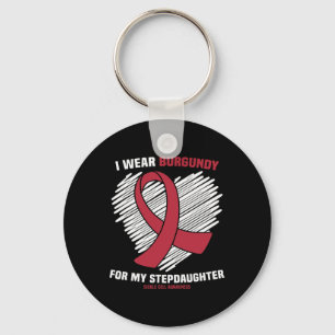 I Wear Burgundy For My Stepdaughter Sickle Cell Aw Keychain