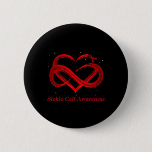 I Wear Burgundy For Sickle Cell Awareness Warrior Button
