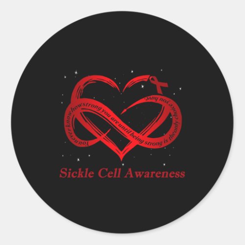 I Wear Burgundy For Sickle Cell Awareness Warrior  Classic Round Sticker