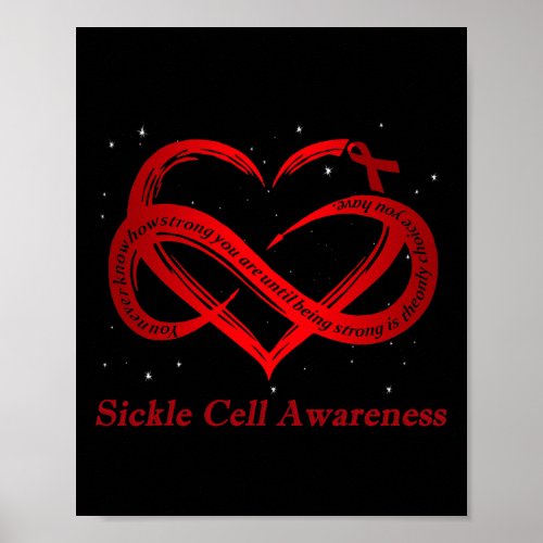 I Wear Burgundy For Sickle Cell Awareness Warrior  Poster