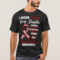 I Wear Burgundy Throat Cancer Awareness T-Shirt