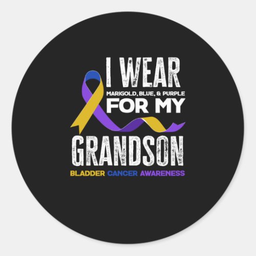 I Wear For My Grandson Bladder Cancer Awareness Classic Round Sticker