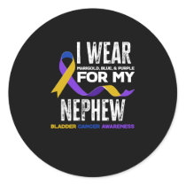 I Wear For My Nephew Bladder Cancer Awareness Classic Round Sticker