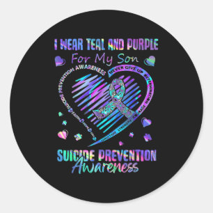 I Wear For My Son Suicide Prevention Awareness Classic Round Sticker