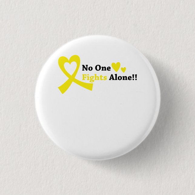 I Wear Gold Childhood Cancer Awareness support Button (Front)