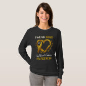 I Wear Gold For Childhood Cancer Awareness Heart L T-Shirt (Front Full)