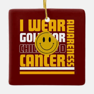 I Wear Gold For Childhood Cancer Awareness T-Shirt Ceramic Ornament
