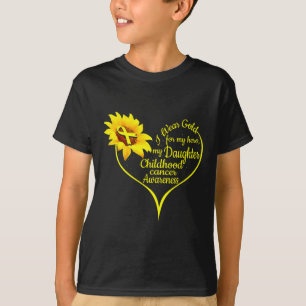 I Wear Gold For My Daughter Childhood Cancer Aware T-Shirt