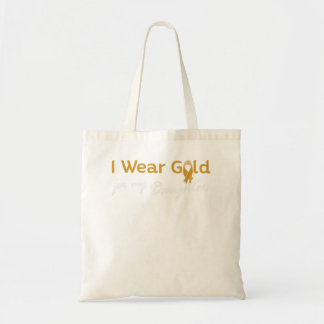 I Wear Gold for My Daughter Tee - Childhood Cancer Tote Bag