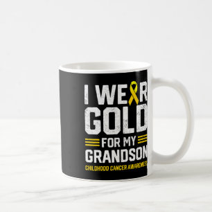 I Wear Gold For My Grandson Childhood Cancer Aware Coffee Mug