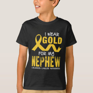 I Wear Gold For My Nephew Childhood Cancer Awarene T-Shirt