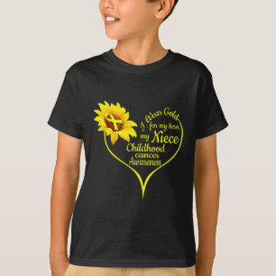I Wear Gold For My Niece Childhood Cancer Awarenes T-Shirt