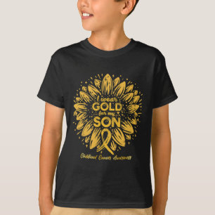 I Wear Gold For My Son - Gold Sunflower Childhood  T-Shirt