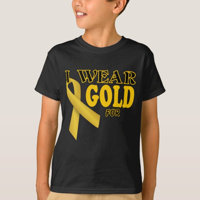 I wear gold for template T-Shirt (Front)