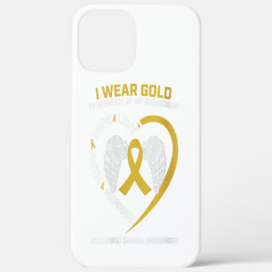 I Wear Gold In Memory Of Grandson Childhood Gift iPhone 12 Pro Max Case
