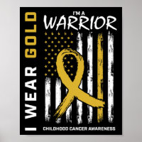 I Wear Gold Warrior Childhood Cancer Awareness Ame