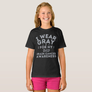 I Wear Gray For My Dad Custom Brain Cancer T-Shirt