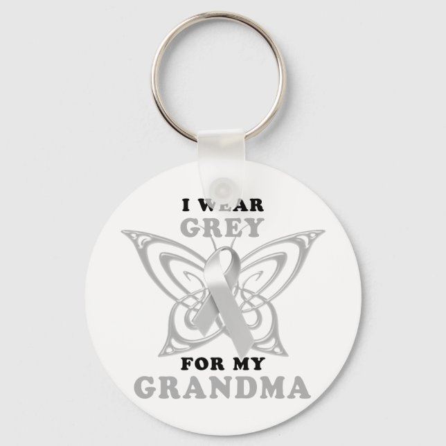 I Wear Gray for my Grandma Keychain (Front)