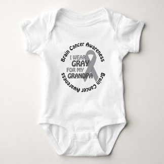 I Wear Gray For My Grandpa Brain Cancer Awarenes Baby Bodysuit