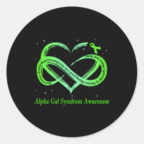 I Wear Green For Alpha Gal Syndrome Awareness Warr Classic Round Sticker