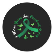I Wear Green For Cerebral Palsy Awareness Support  Classic Round Sticker