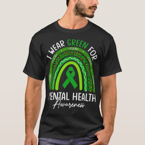 I Wear Green For Mental Health Awareness cool japa T_Shirt