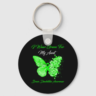 I Wear Green For My Aunt Brain Disabilities Awaren Keychain