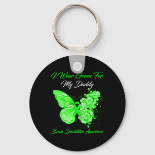 I Wear Green For My Daddy Brain Disabilities Aware Keychain