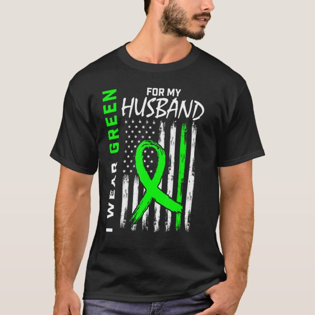 I Wear Green For My Husband Cerebral Palsy Awarene T-Shirt (Front)