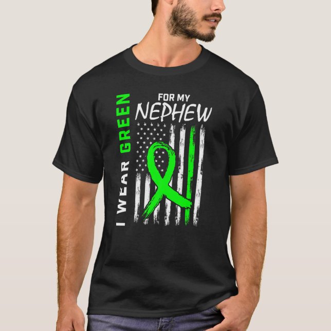 I Wear Green For My Nephew Kidney Disease Awarenes T-Shirt (Front)