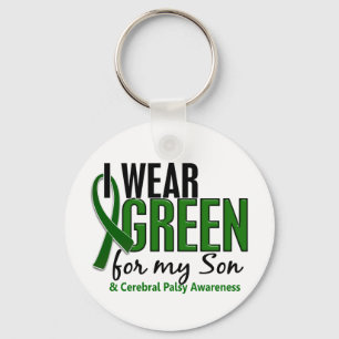 I Wear Green For My Son 10 Cerebral Palsy Keychain