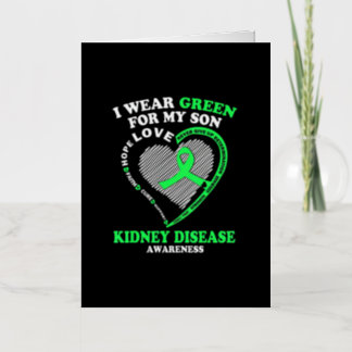 I Wear Green For My Son Kidney Disease Awareness Foil Greeting Card