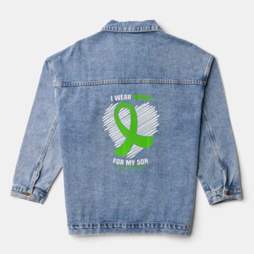 I Wear Green For My Son Mental Health Awareness  Denim Jacket