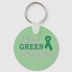 I Wear Green For My Step-Mom (Green Ribbon) Keychain