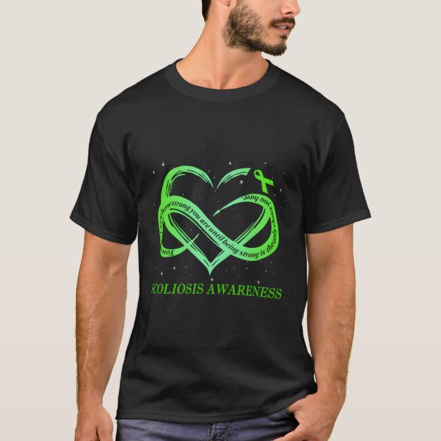 I Wear Green For Scoliosis Awareness Warrior T-Shirt (Front)