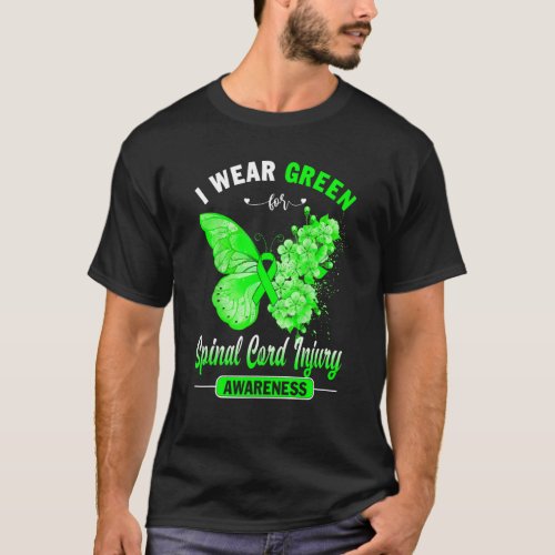 I Wear Green For Spinal Cord Injury Awareness Butt T_Shirt