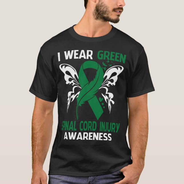 I Wear Green For SPINAL CORD INJURY Awareness T-Shirt (Front)