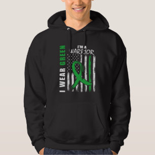 I Wear Green Kidney Disease Warrior Awareness USA Hoodie