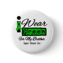 I Wear Green Ribbon (Retro) - Brother Pinback Button