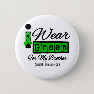 I Wear Green Ribbon (Retro) - Brother Pinback Button
