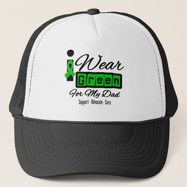 I Wear Green Ribbon (Retro) - Dad Trucker Hat (Front)