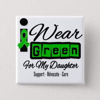 I Wear Green Ribbon (Retro) - Daughter Button
