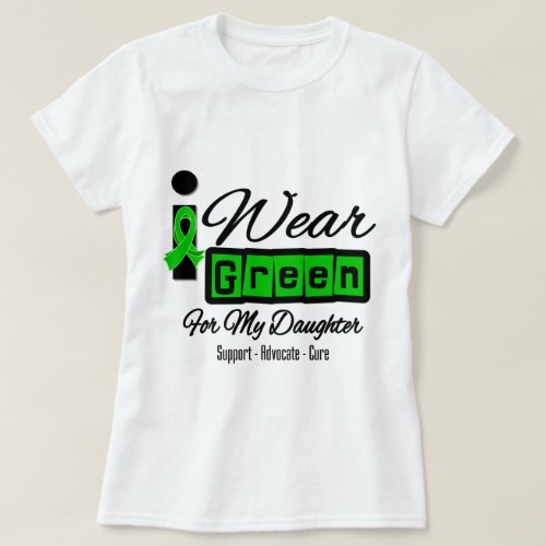 I Wear Green Ribbon Retro _ Daughter T_Shirt