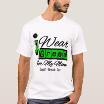 I Wear Green Ribbon (Retro) - Mom T-Shirt