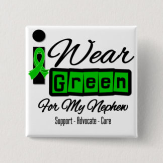 I Wear Green Ribbon (Retro) - Nephew Pinback Button