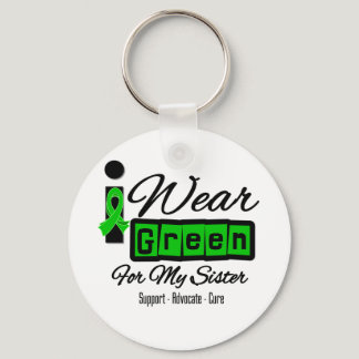 I Wear Green Ribbon (Retro) - Sister Keychain