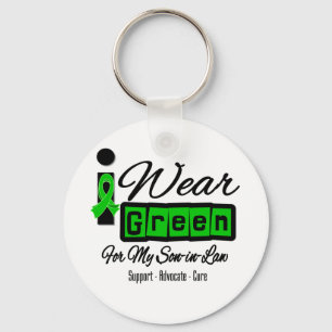 I Wear Green Ribbon (Retro) - Son-in-Law Keychain